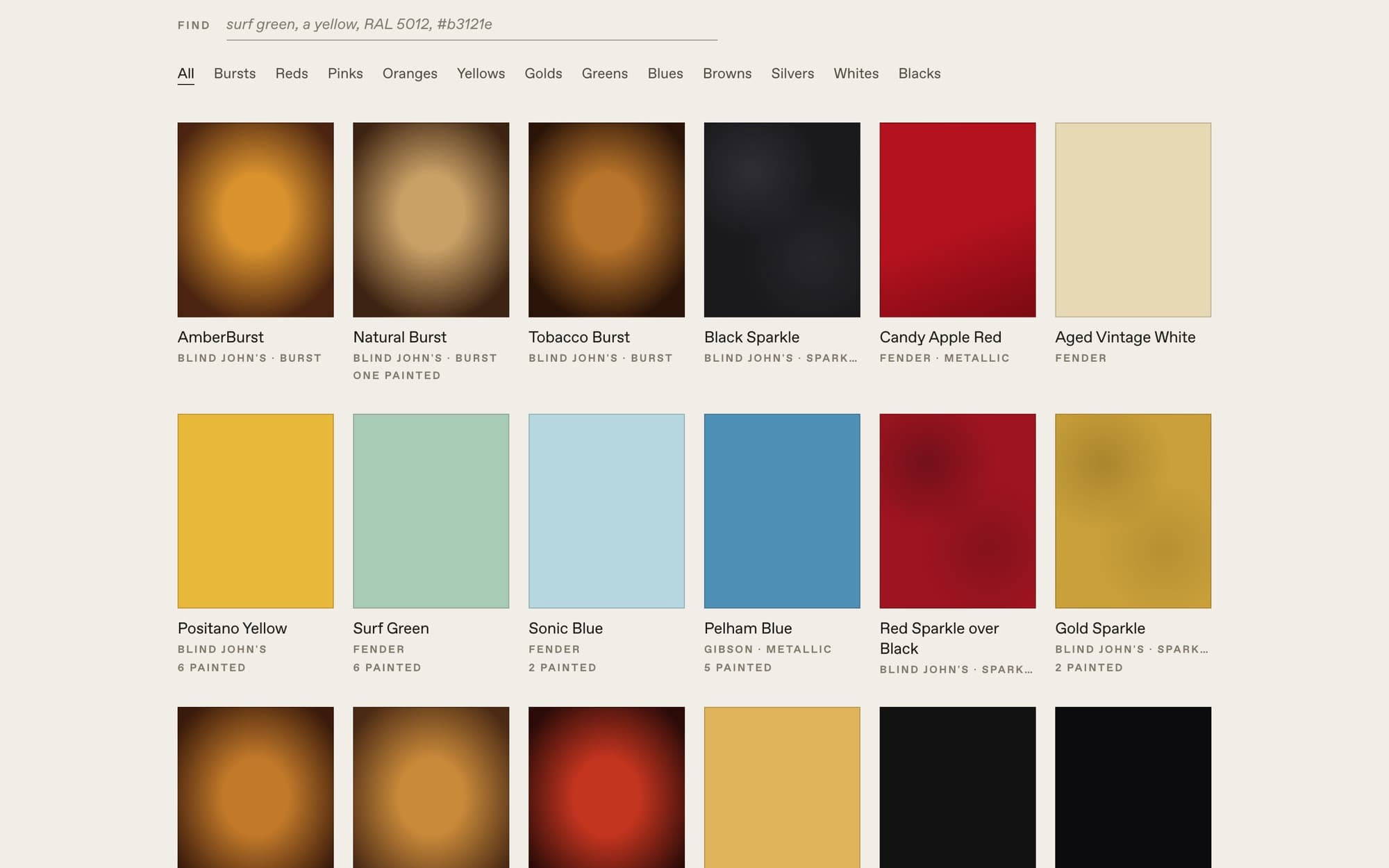 The colour library on desktop