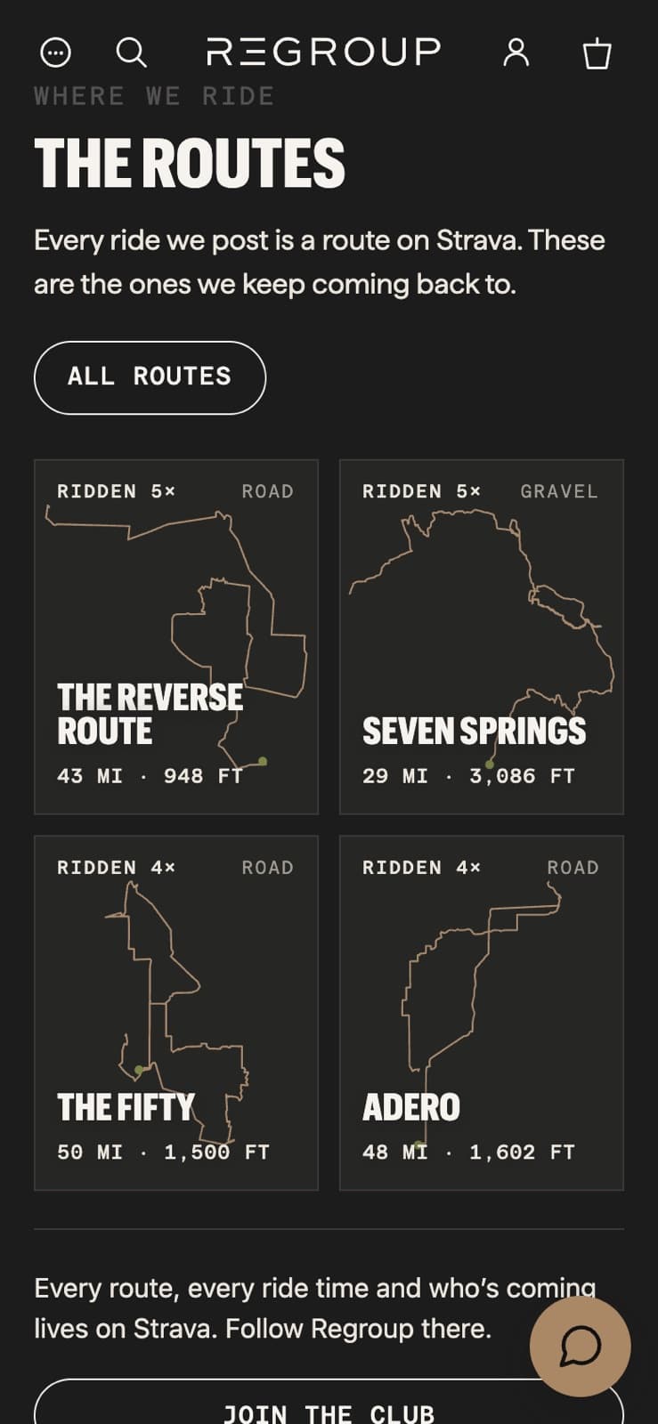 The same four route maps on a phone, two by two